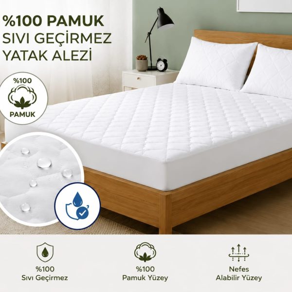 Pure Cotton(%100 Sıvı Geçirmez Yatak Alezi)